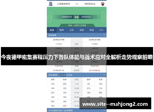 今夜德甲密集赛程压力下各队体能与战术应对全解析走势观察前瞻 今夜德甲密集赛程压力下各队体能与战术应对全解析走势观察前瞻